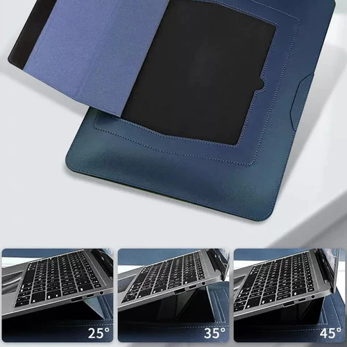 Imagen 2 del producto Funda Multiusos para Portátil de 13/14/15/16 Pulgadas con Soporte, Bolsa Impermeable para Portátil, Funda de Cuero PU