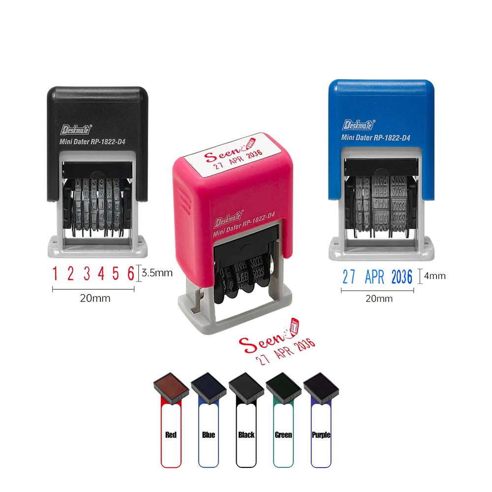 Scrapbooking adjustable self inking date stamp custom text dd mm yyyy for coding