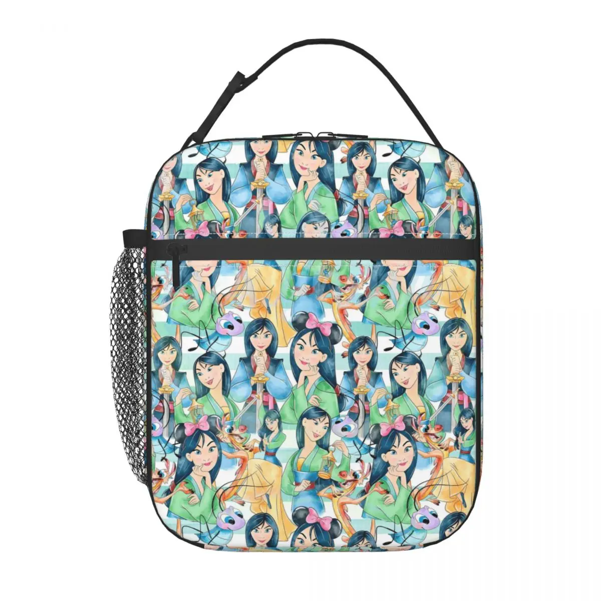 

Custom Mulan Movie Cartoons Insulated Lunch Bag for Work School Food Portable Cooler Thermal Lunch Box Women Children