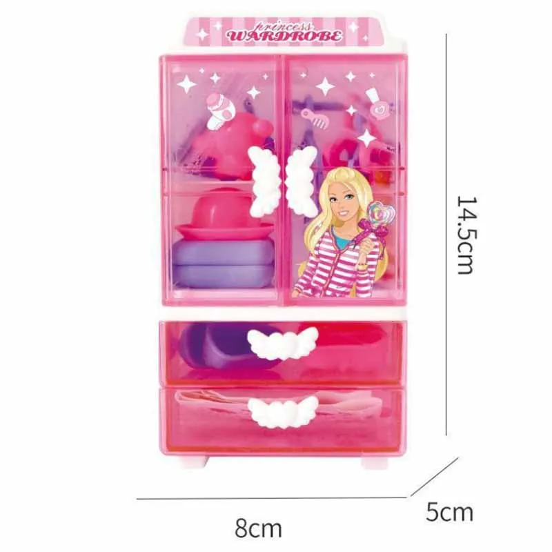 Fashion Simulation Girls Princess Closet Children's Play House Toy Interactive Puzzle Toy Storage Stickers Closet Toys Gifts