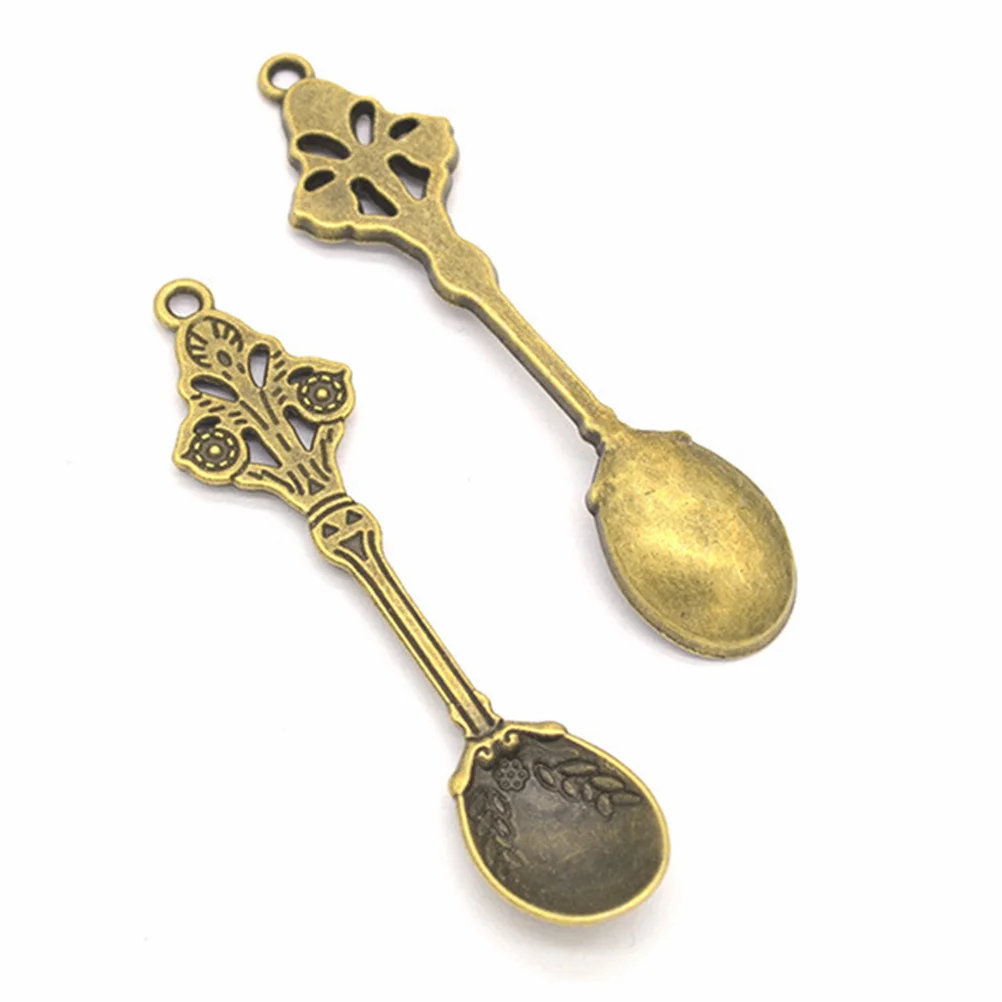 

60 шт. подвесок из сплава в форме ложки для рукоделия, креативные аксессуары для ожерелий, браслетов, серег, брелоков, подарков