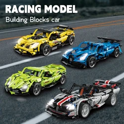 1:18 Racing Model Pull Back 500pcs Building Blocks car Series Educational Toys Assembly Sports Vehicle Gifts for Boys Adult Gift