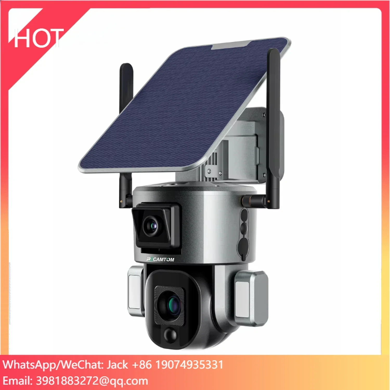 Rscamtom 4K lente Dual sistema de cámaras de seguridad solares para exteriores inalámbrico 10X Zoom alarma Push 4G PTZ cámara Solar