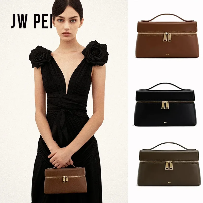 JW PEI 2026 nuevo bolso de mano para mujer estilo lonchera de cuero genuino asas superiores y bandolera de hombro 2 en 1 bolso de viaje para mujer