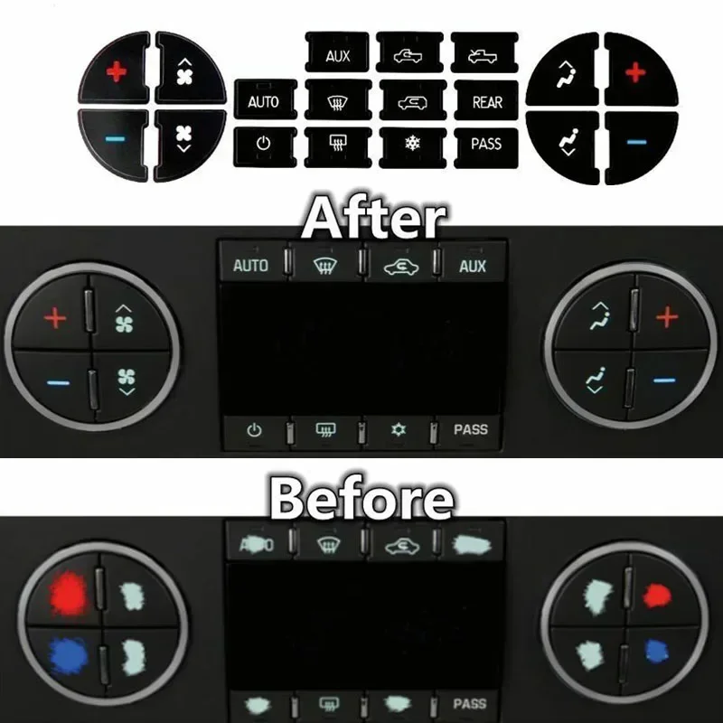 Auto Button Stickers Car Dash Interior Kit Set Decal For Chevrolet GMC Tahoe