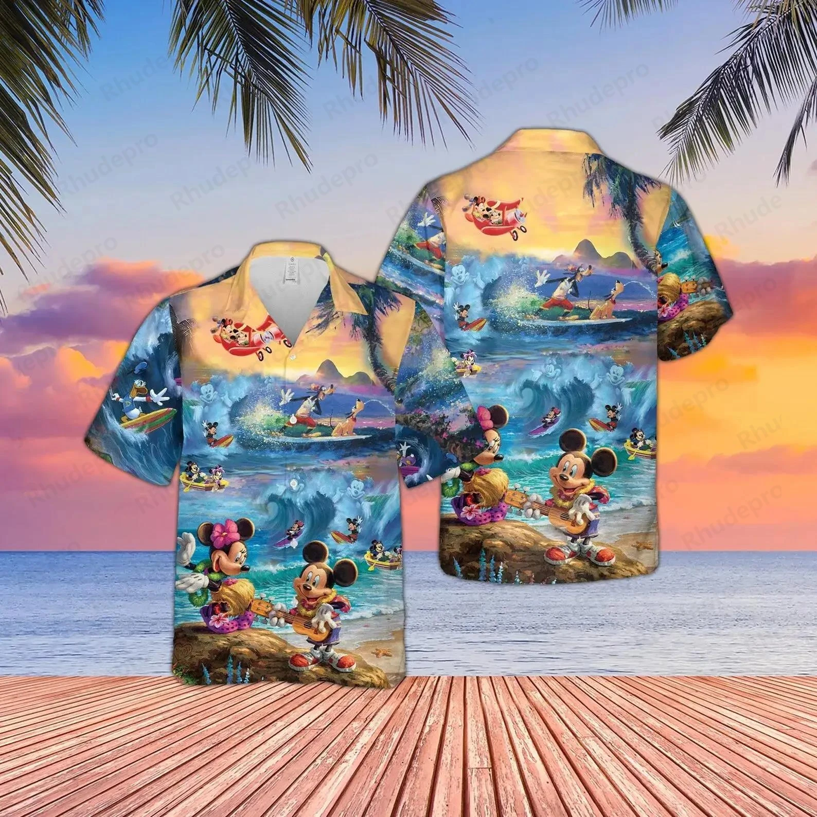 

Disney Pirates Of Caribbean Hawaiian Shirt Men's Fashion Button Short Sleeve Mickey Camisas Masculinas Camisas Vintage Hombre