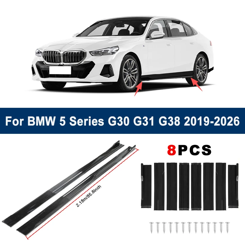 

Side Skirt Splitters Extended Spoiler 2.18m For BMW 5 Series G30 G31 G38 2019-2026 Sectional Car Modified Bumper Lip Parts