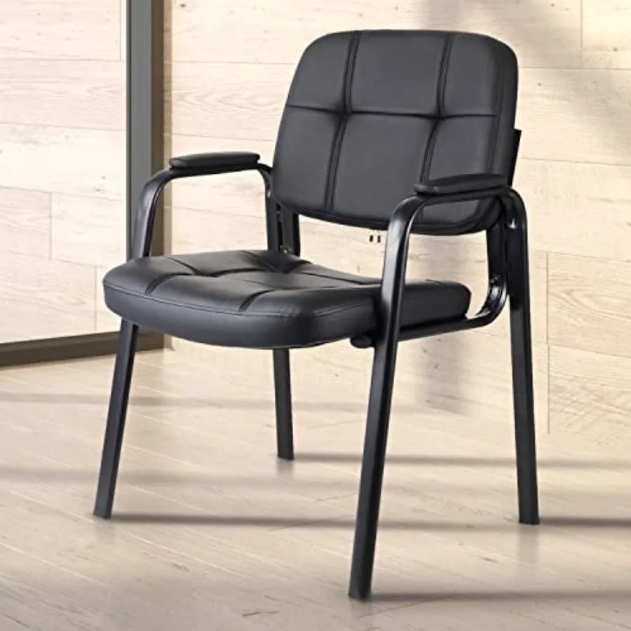 CLATINA Classic Reception Chair with Padded Armrests and Sturdy Steel Frame Ergonomic Guest Chair for Office Conference Waiting