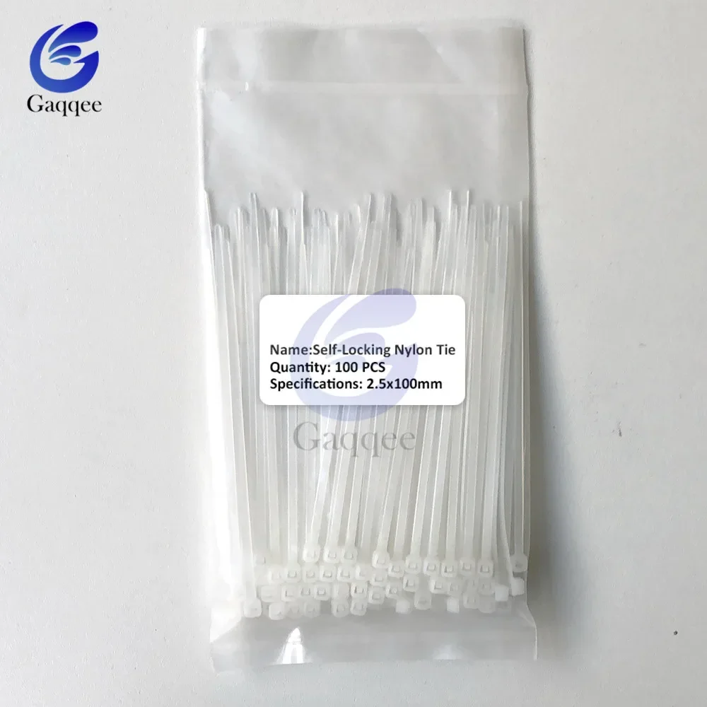100mm Nylon Cable Tie 100pcs/pack Self-locking Nylon wire binding wrap straps 12 color width 2.5mm SGS Certified