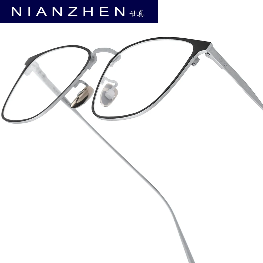 

NIANZHEN Titanium Alloy Eyeglasses Frame Men Square Brand Design Glasses Women Ultralight-Weight Retro Eyewear Spectacles 30020