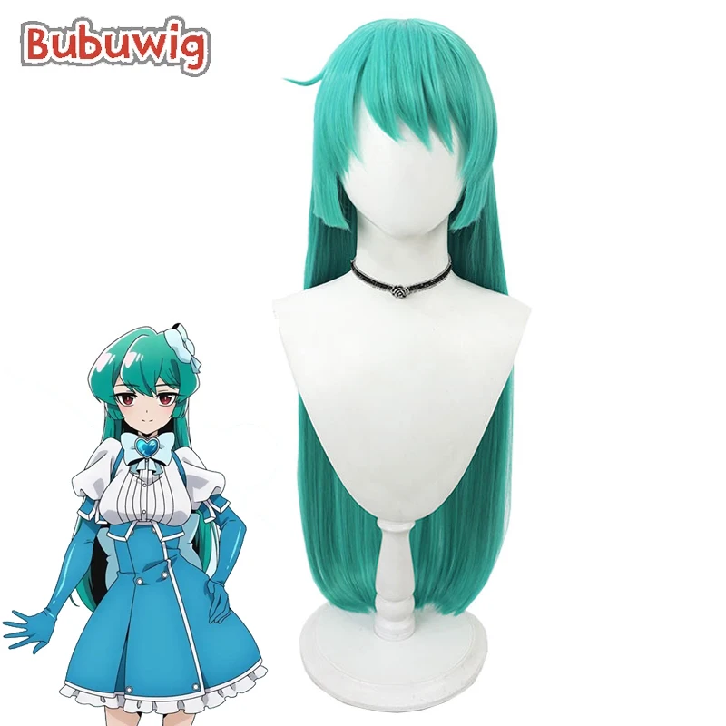 

Bubuwig Synthetic Hair Minakami Sayo Cosplay Wigs Gushing over Magical Girls 85cm Long Straight Green Cos Wig Heat Resistant