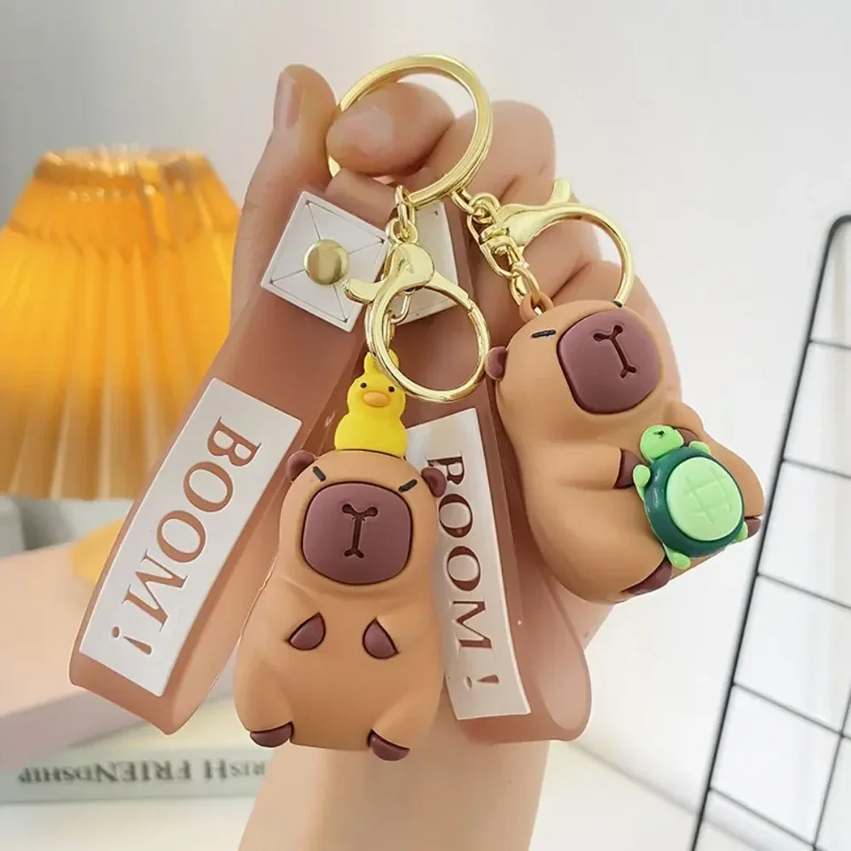 

Creative Cute Capybara Keychains For Car Keychain Anime Cartoon Capibala Pendant Women Doll Keyring