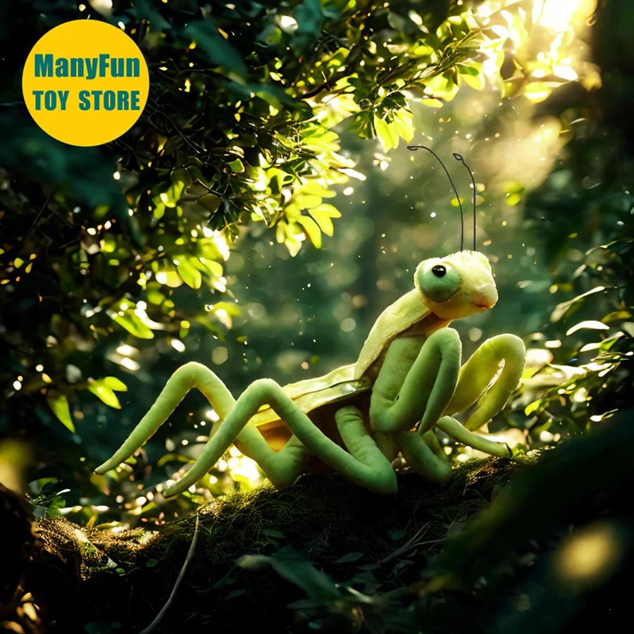 Realistic Chinese Praying Mantis Plush Toy – Lifelike Green Mantid Stuffed Animal, Insect Plushie, Unique Collectible Gift
