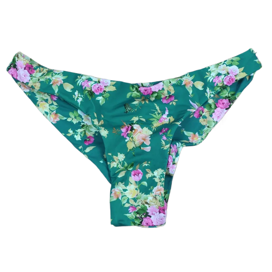 Women\'s Floral Brazilian Thong Swimsuit, Swimwear, Bottom Print, Classic Cut Bottoms, Swimming Thong, Bathing Suits