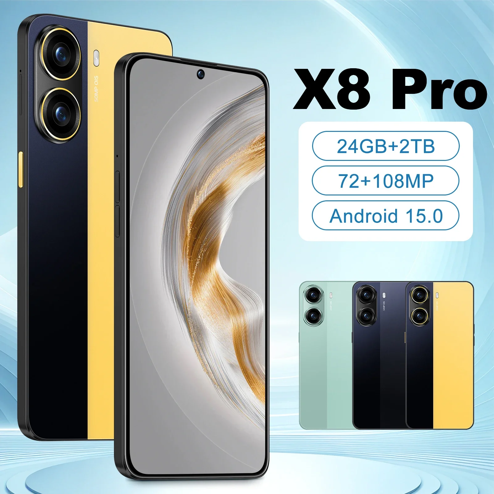 HOT 2025 NEW Pad X8 Pro Tablet PC 7.3inch HD Android 15 24GB+2TB 7800mAh Battery 4G 5G Dual Sim Card WiFi GPS Google Tab