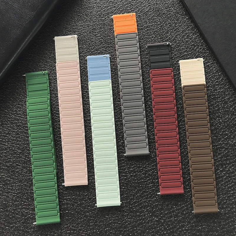 18mm 20mm 22mm watch Strap for Samsung Galaxy Watch 7 FE 6 5 4 6 Classic magnetic Silicone Bracelet correa Huawei GT6 5 4 3 pro image 4