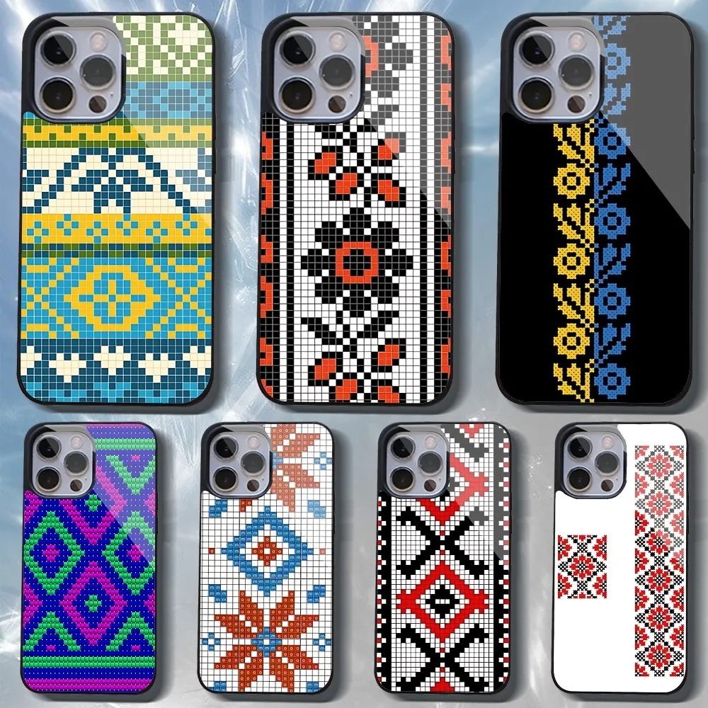 

G-Ukraine Ornament Pattern Phone Case For IPhone 16 15 14 13 Pro Max 11 12 Mini Alex Mirror For Magsafe Wireless Charging Cover