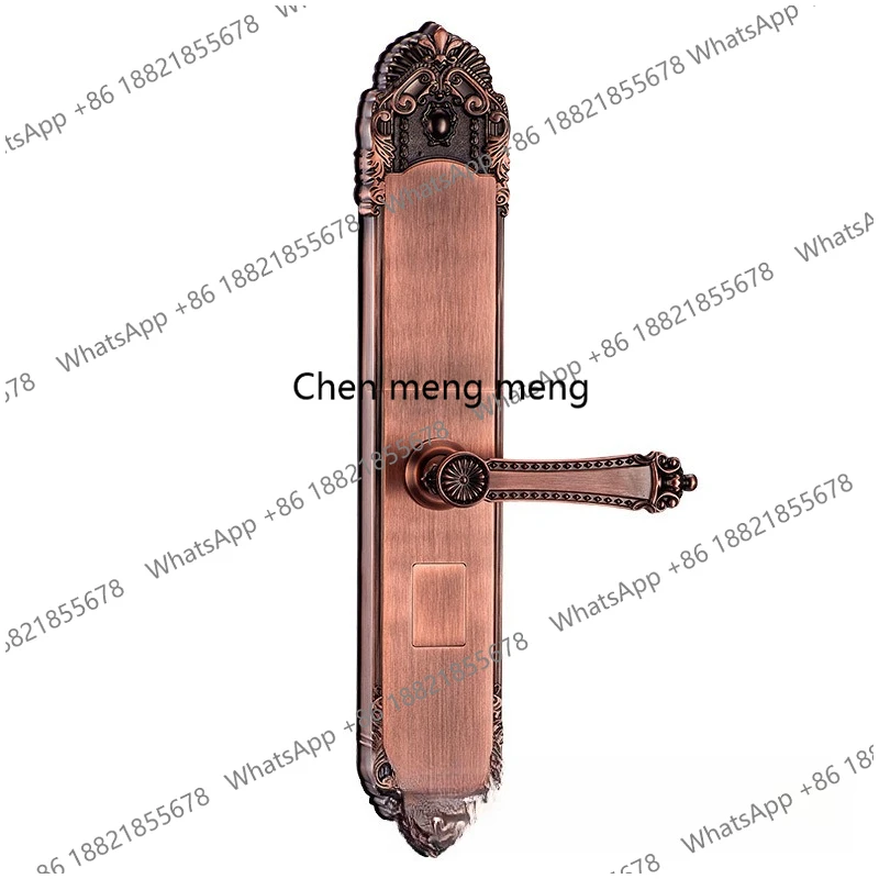 

Pure copper villa wooden door fingerprint lock double door automatic sliding cover smart lock household anti-theft copper