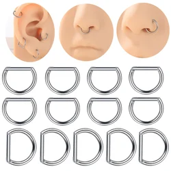 1/10 szt. Tytanowy Piercing przegrody 10mm 12mm Segment pierścienie nosowe obręcz Tragus Helix Piercing kolczyki biżuteria do ciała