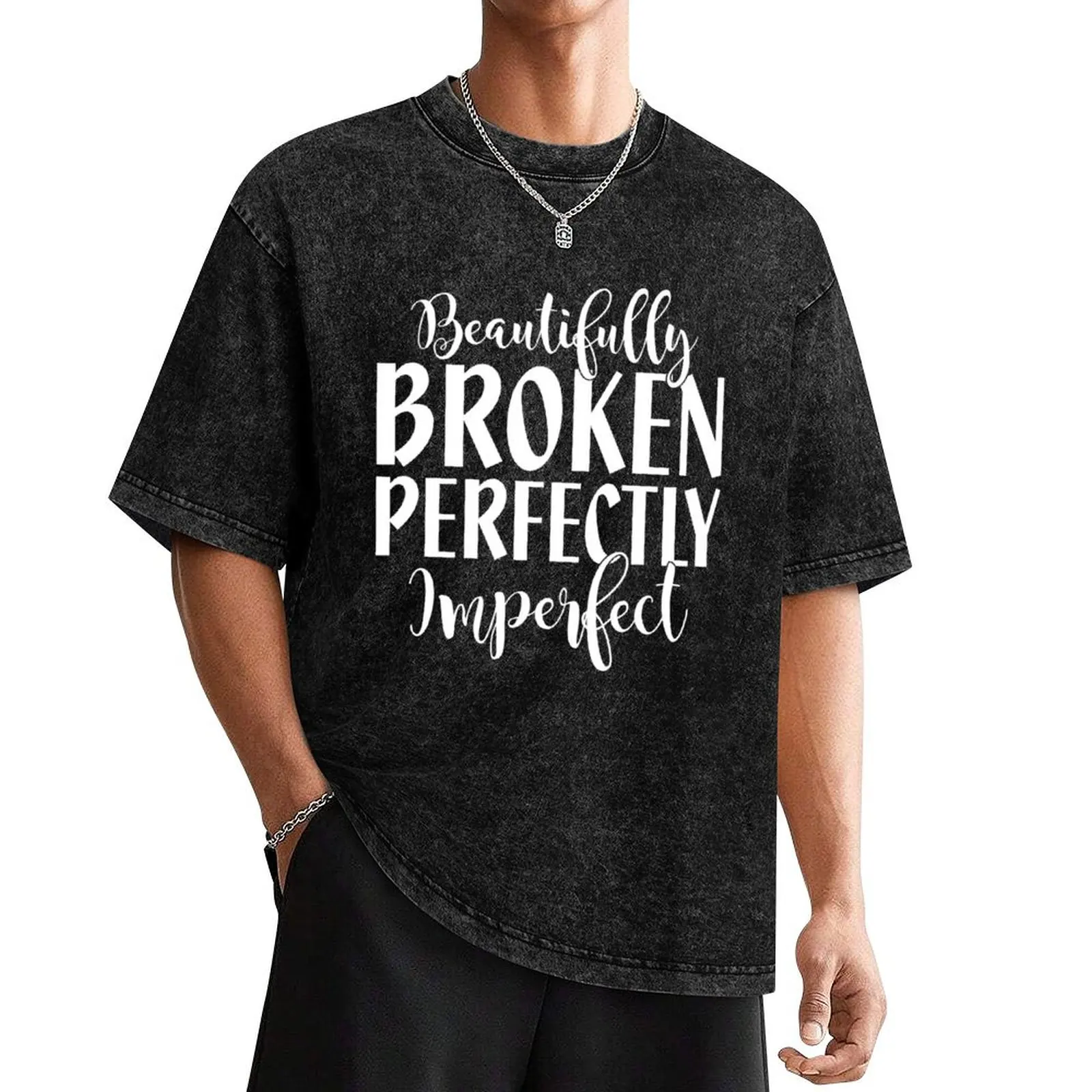 Beautifully broken perfectly imperfect T-Shirt Luxury man boys animal print mens designer clothes