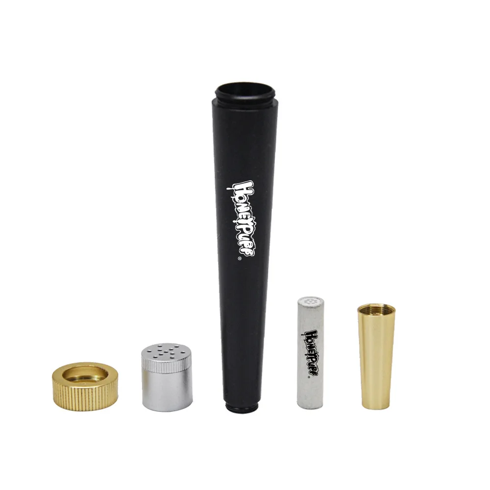 Metal Cone Herb Smoking Pipe with 6MM Activated Carbon Filter Removable Dry Burning Tobacco Pipe view 4