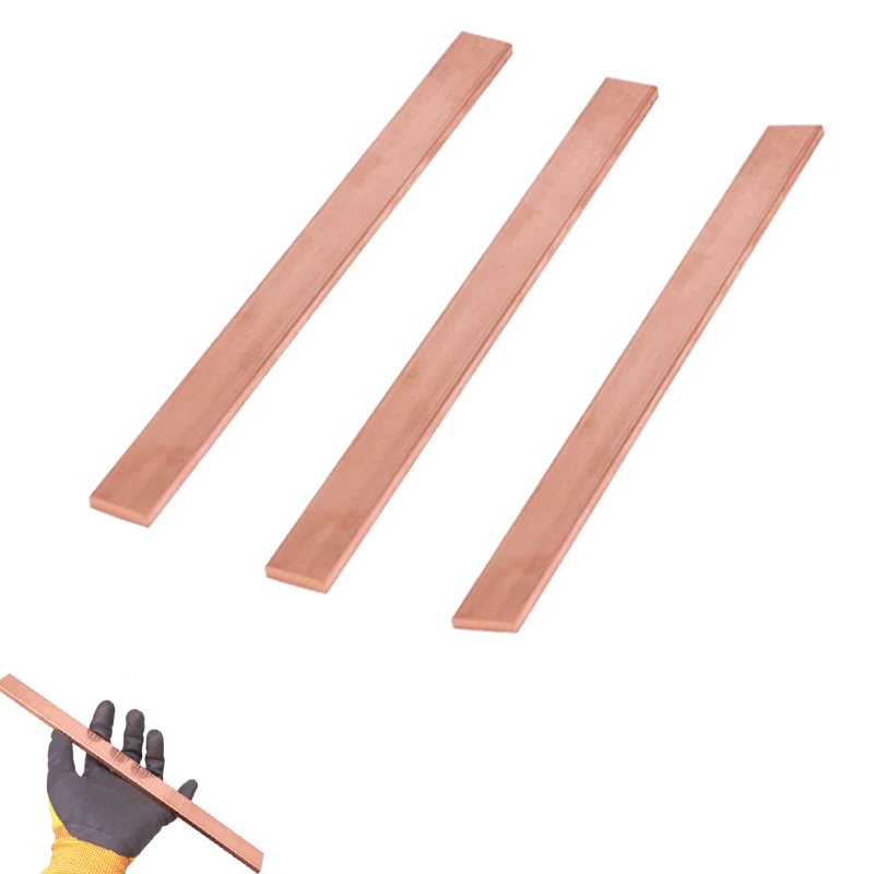 1pc 99.9% Pure Red Copper Flat Metal Plate Thickness 1/1.5/2/3/4/5mm T2 Copper Strip Copper plate DIY Material