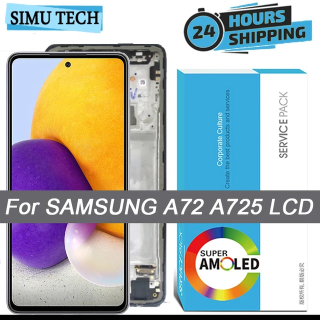 Samsung Galaxy A72 A725 AMOLED LCD Screen shops Digitizer Frame Replacement Blue