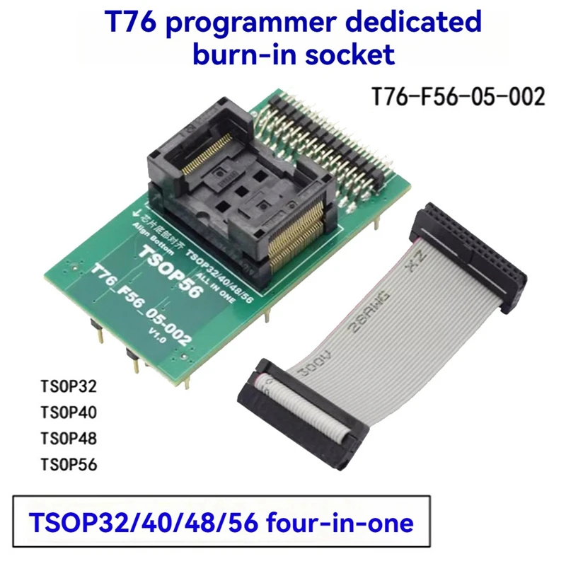 Para programador Xgecu T76 Tsop32 Tsop40 Tsop48 Tsop56 ZIF adaptador enchufe de grabación