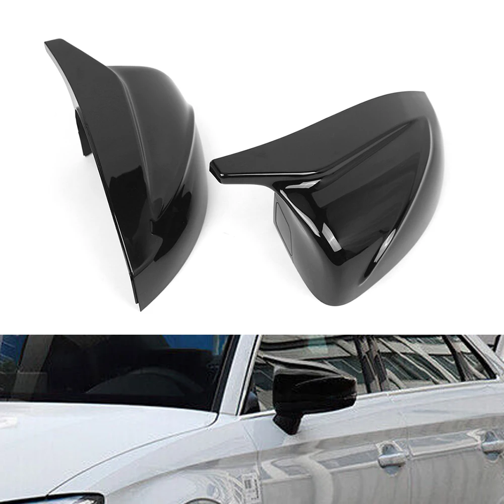 For Audi A3 S3 8V RS3 2014-2019 Side Wing Mirror Covers High-Quality Cattle Horn Shape Rearview Mirror Caps