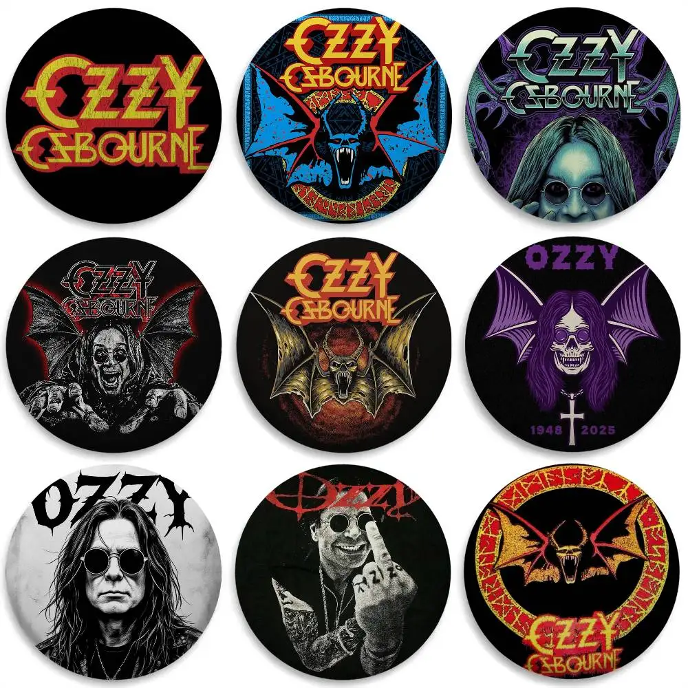 

O-Ozzy Osbourne Band Badges Round Exquisite Badge Brooches Creative Pins For Clothes Hat Backpack Gift Accessories