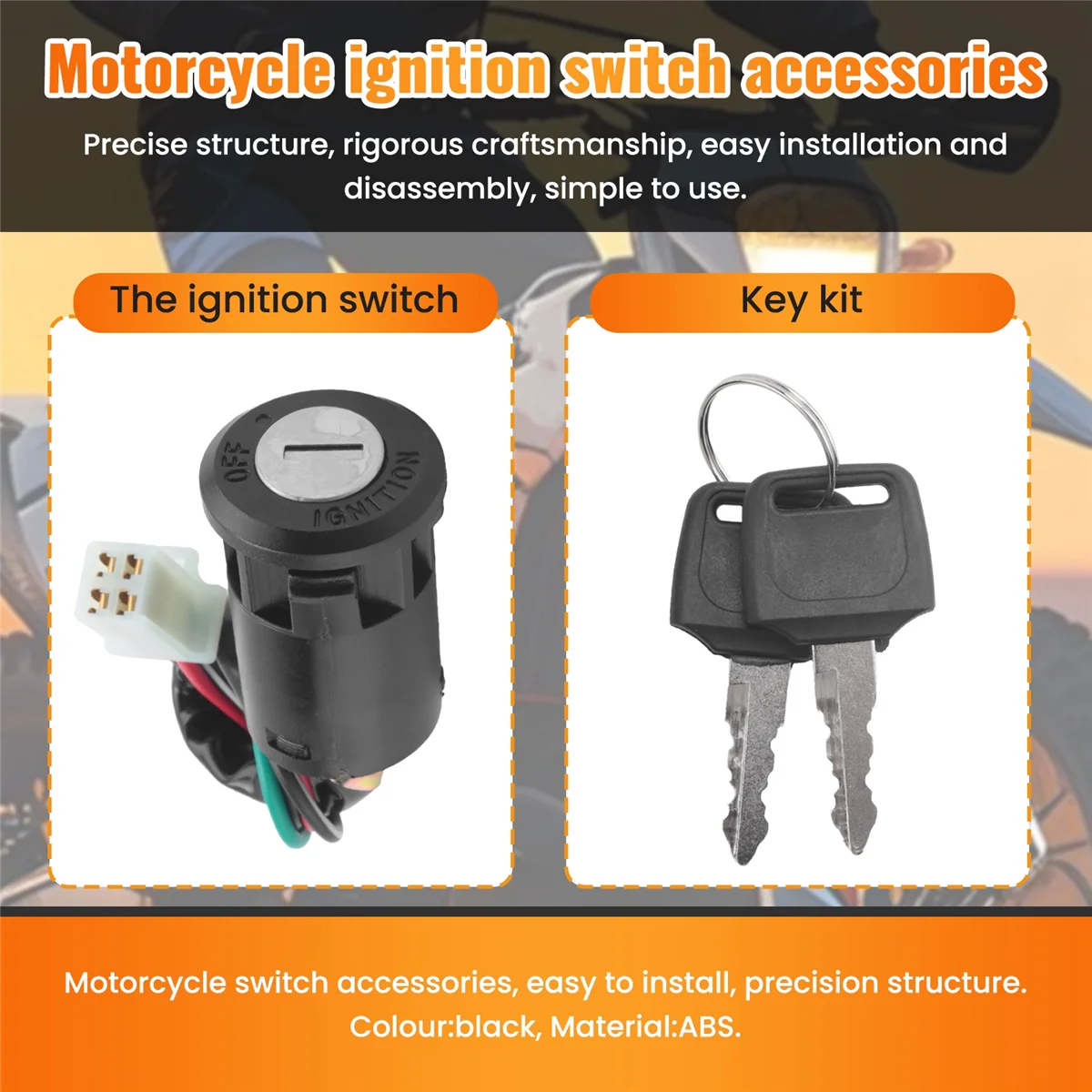 ABZV-4 Wire Ignition Switch Key for 50Cc 110Cc 125Cc 250Cc Quad Dirt Bike ATV