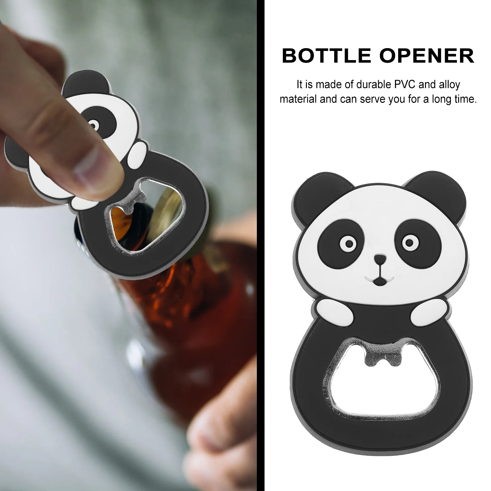 Multifunctional Jar Lid Opener Panda Bottle Electric Can Magnet Bar Kit Black Alloy