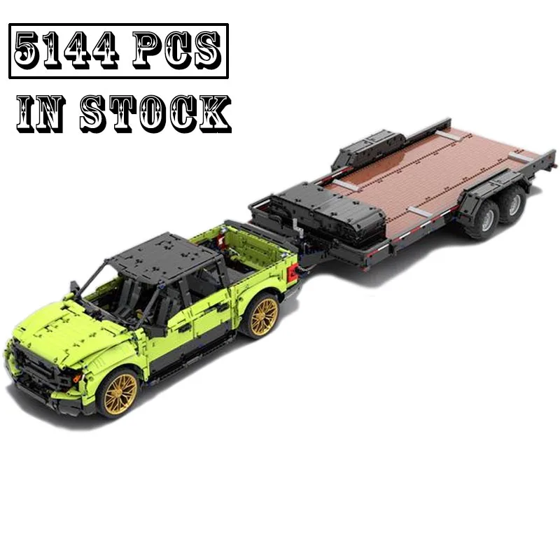 

New MOC V8 engine F150 And Trailer Model Fit 42115 Buiding Kit Creators Block Bricks Kid Educational Toy Birthdays Gifts Boys