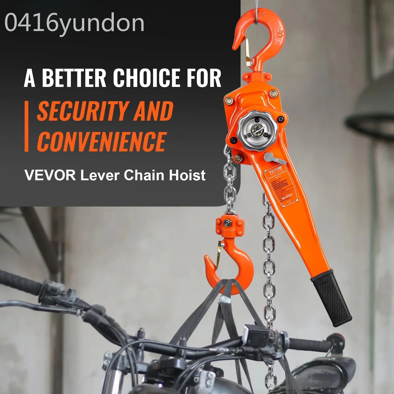 VEVOR Manual Lever Chain Hoist 0.75/1.5/3/6Ton 10/20 FT Come Along G80 Galvanized Carbon Steel Auto Chain Leading for Garage