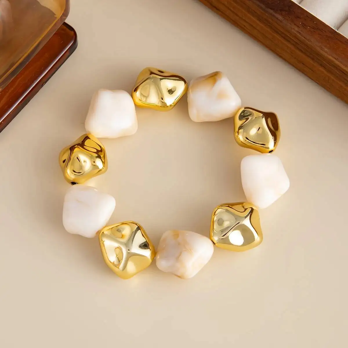 Salircon Boho Hars Acryl Metaal Kralen Kettingen Armbanden Set voor Vrouwen Vintage Elegante Sleutelbeen Choker Party Sieraden Geschenken