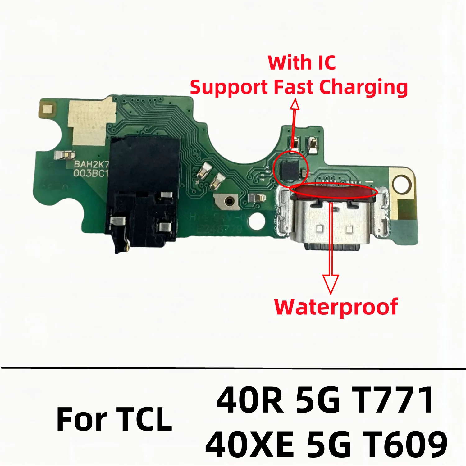 Placa de conector de base de carga USB, Cable flexible de puerto de carga para TCL 40R 5G T771 40 XE 40XE 5G T609