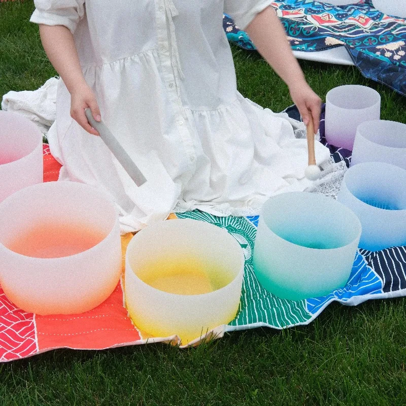 Professional Gradient Crystal Healing Singing Bowl, 432Hz Grade A Tuned Standard Sound Crystal Sound Bowl