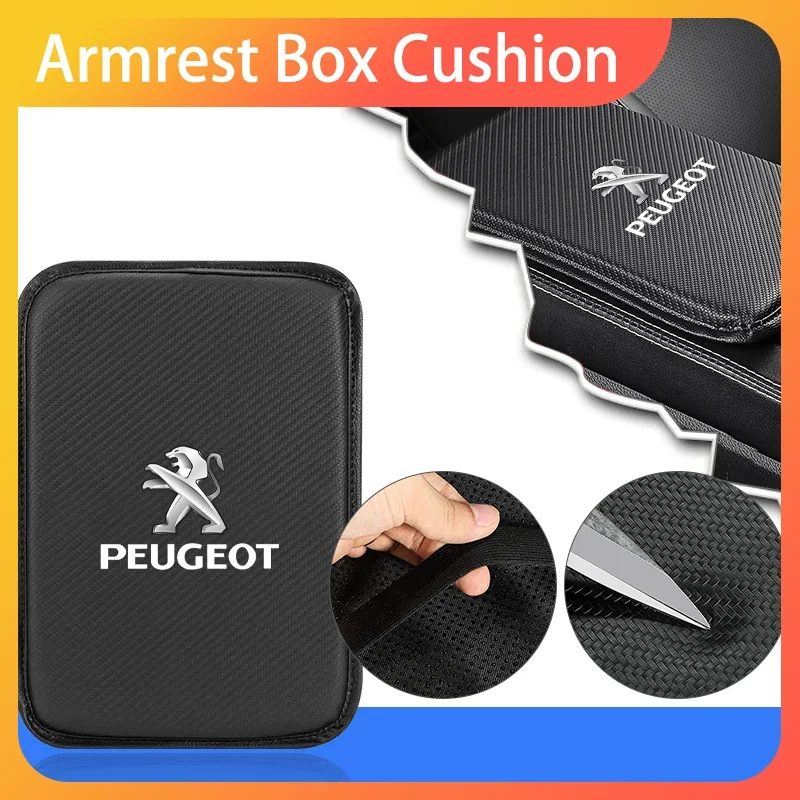

New Car Armrest Box Mats Leather Center Console Covers Interior Accessories For Peugeot 108 406 407 408 206 207 Car Accessories
