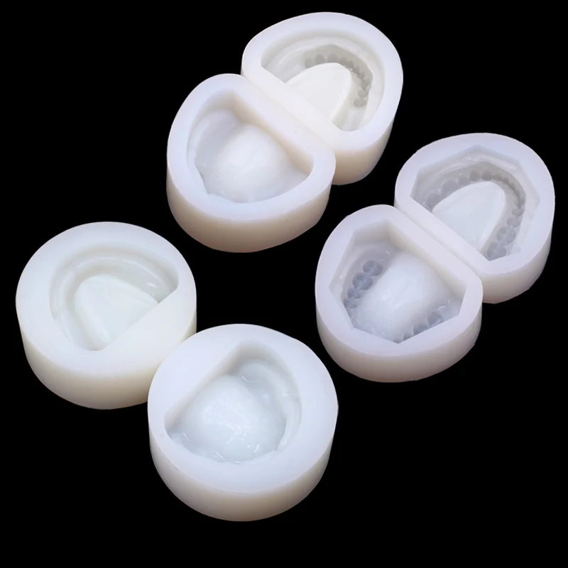 2pcs Dental Standard Silicone Plaster Model Mold Complete Cavity Block Full Teeth Half Teeth Dentistry Lab Materials