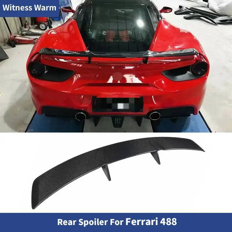 Alerón trasero de fibra de carbono para Ferrari 488, alerón trasero para Ferrari 488 Spider para alerón trasero Ferrari 488 GTB