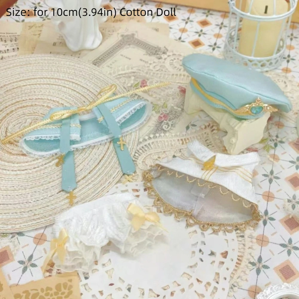 น่ารัก 4 ชิ้น/เซ็ต 10 ซม.ตุ๊กตาเสื้อผ้าที่ละเอียดอ่อนสวยหมวก Cape Dress up DIY ชุดตุ๊กตาของเล่นเด็ก