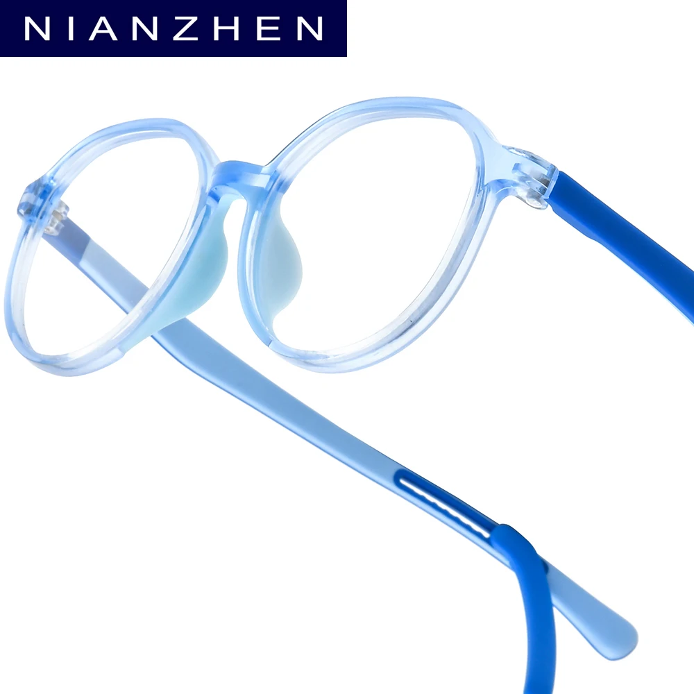 NIANZHEN TR90 Teenage Eyeglasses Frames Polygon Brand Design Student Glasses Adjustable Kids Eyewear Ultralight Spectacles 66142
