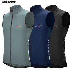 DAREVIE-Gilet coupe-vent imperméable pour homme et femme, 2 voies, fermeture éclair, poche arrière, cyclisme