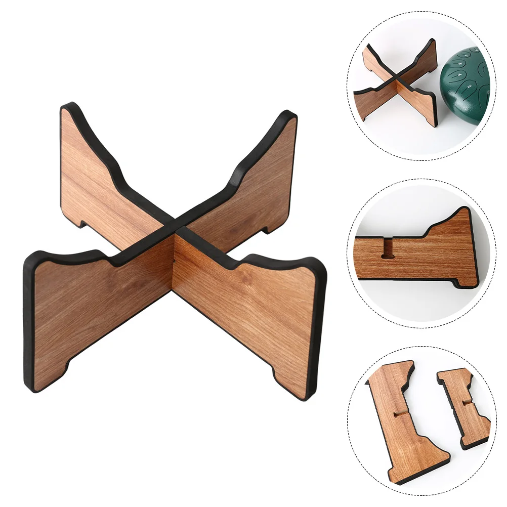 

Tongue Drum Detachable Support Ethereal Stand Hand Pan Crank Holder Light Brown Wood for