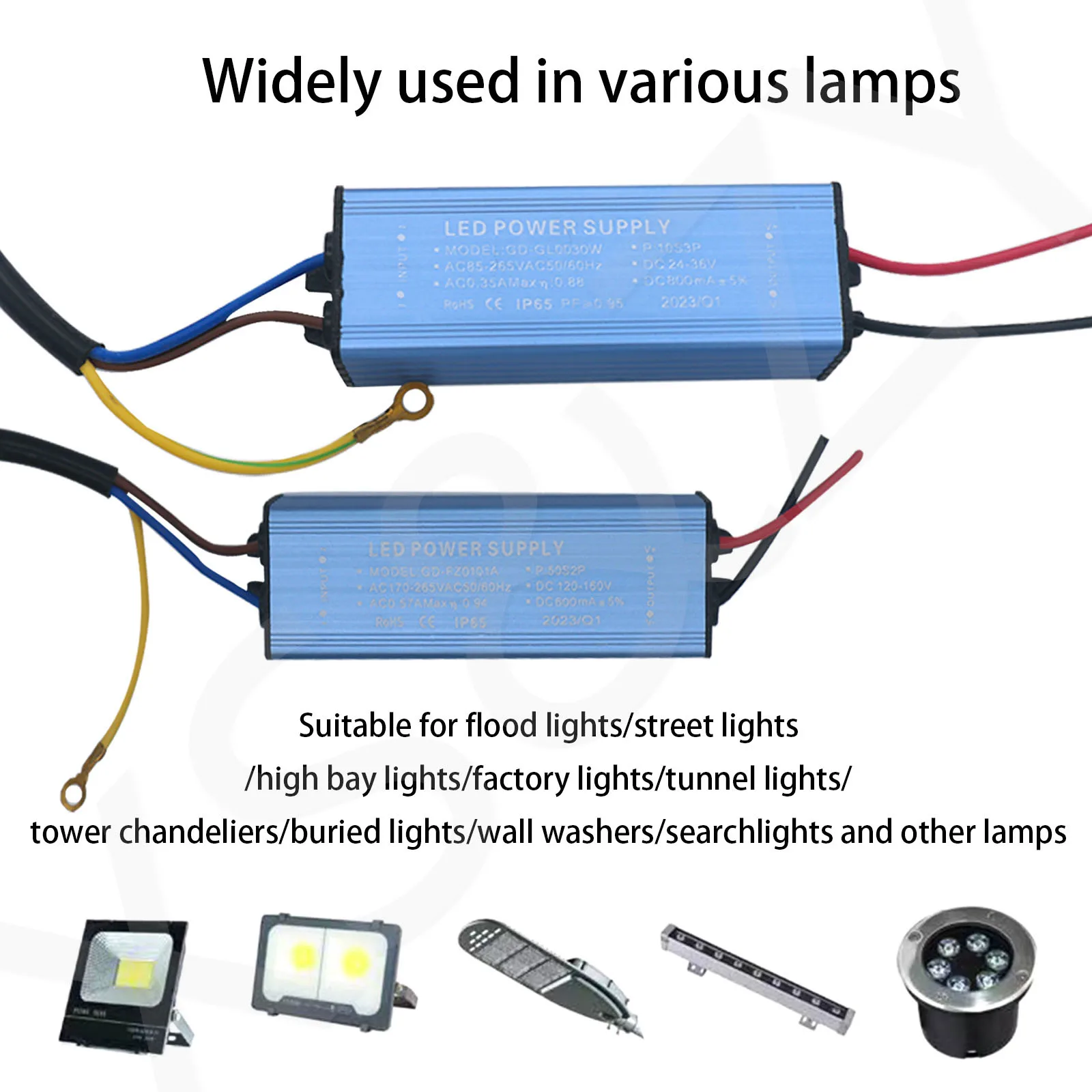 30W 50W 100W 150W 200W 300mA 600mA 800mA 900mA 1200mA LED Driver to DC120-160V Adapter Transformer Power Supply For Floodlight