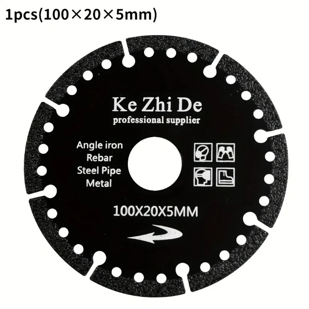 Disco da taglio circolare con lama diamantata brasata sotto vuoto da 100/115 mm per utensili elettrici in acciaio, metallo, pietra, alluminio