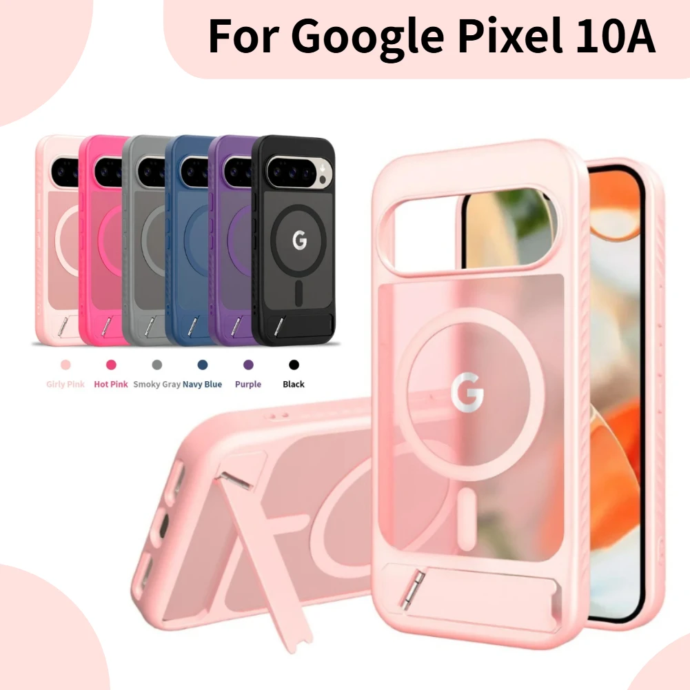 Matte Clear Skin feel Magnetic Wireless Charge Case for Google Pixel 10A 10 9 Pro XL Kickstand Anti-Slip Ott-Box Protect Cover