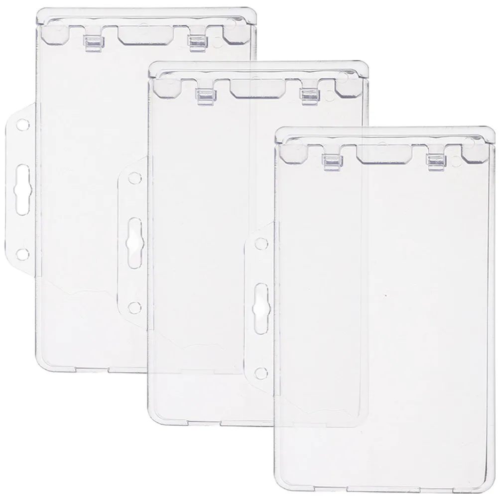 

3Pcs Clear Badge Sleeve Id Card Holder for Teachers Nurses Office Employees Waterproof Scratch-Resistant Cards Protective Cover