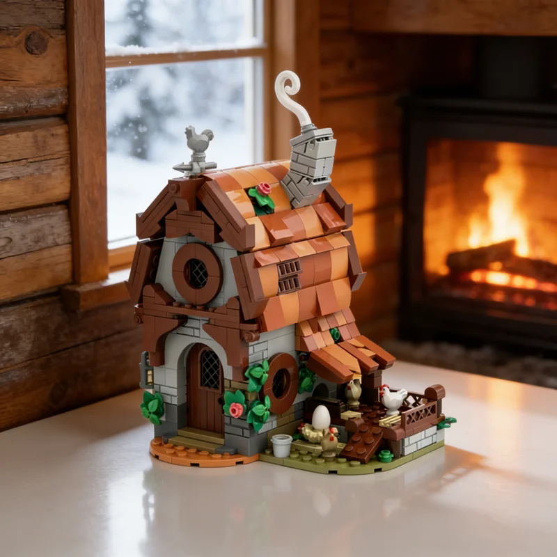 

518pcs MOC Medieval Farmhouse Castle Model Building Blocks DIY Gift Creative Collectible Display Decor Premium Adult Kids Desk