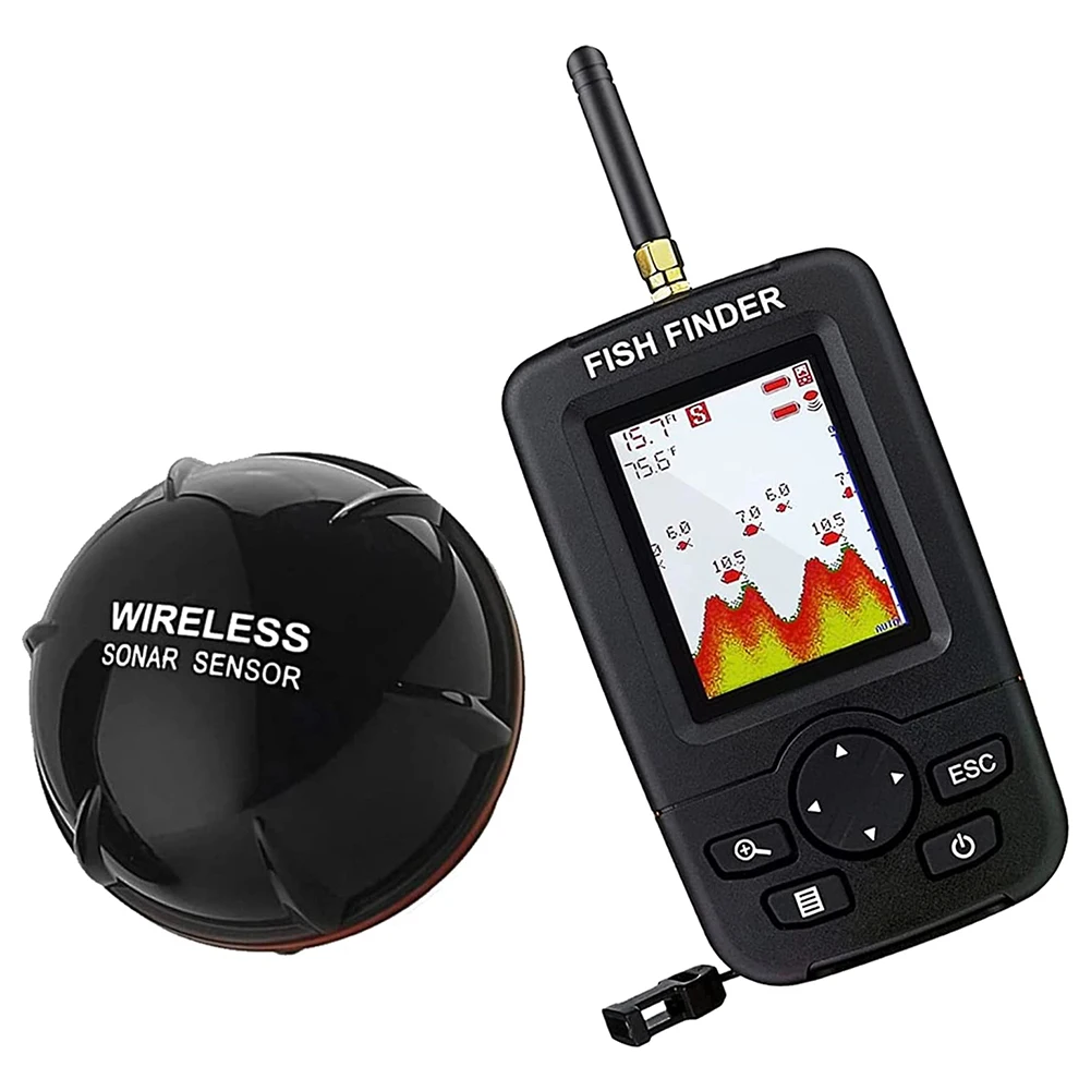 Wireless Underwater Fishing Alert With LCD Display Sonar Ocean River Lake Echo Sounder Finder Fishing Detector For Ice Fishing S